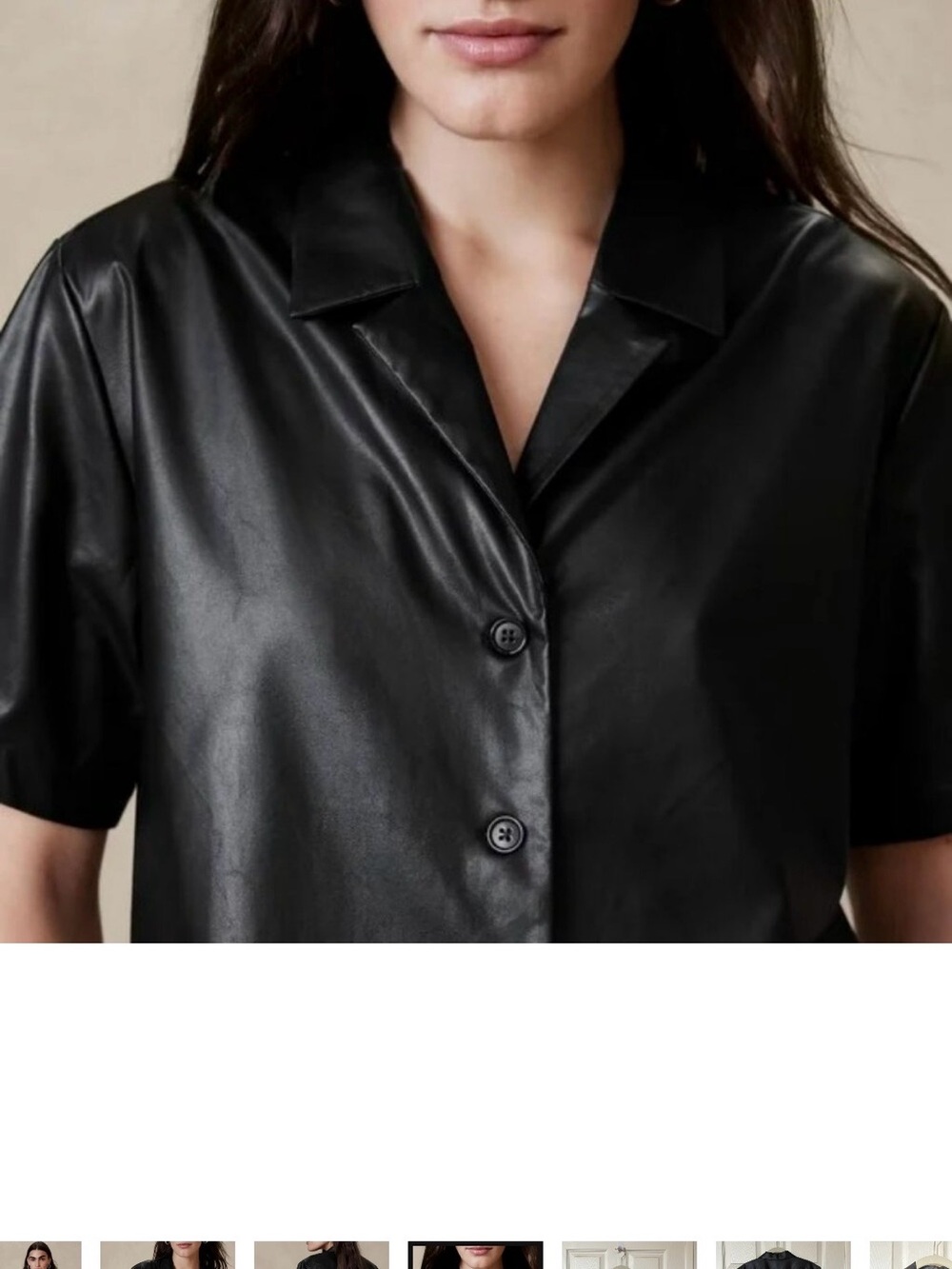 Banana Republic Black Faux Leather shirt